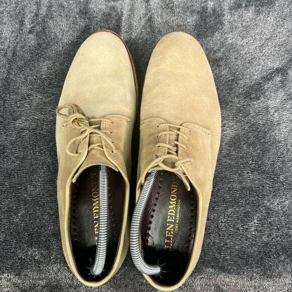 Vintage Allen Edmonds Orlean Tan Suede Leather Dress Shoes Vibram Sole Sz 9 - Picture 6 of 9